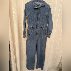 Vintage-Inspired Denim Utility Jumpsuit